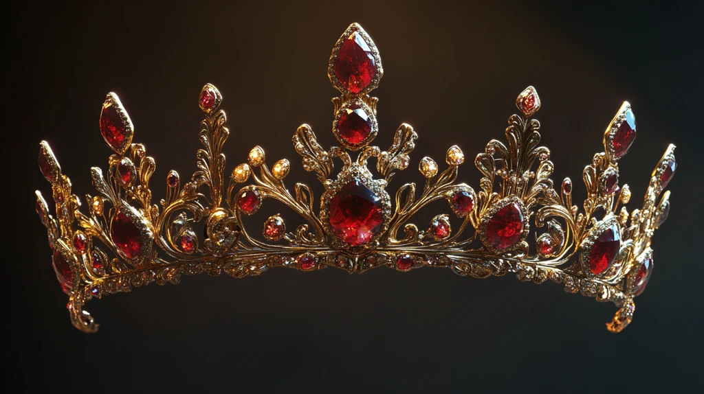 金镶红蓝宝石冠