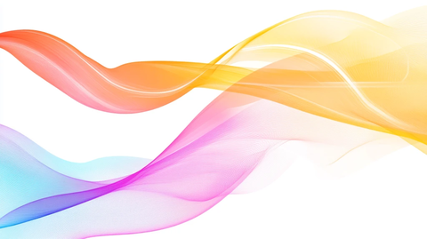 唯美线条彩色飘带素材