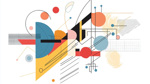 几何图形组合插画