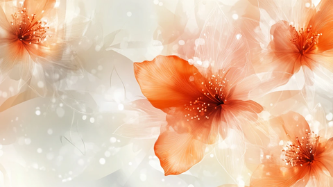 森系粉橙色花朵背景