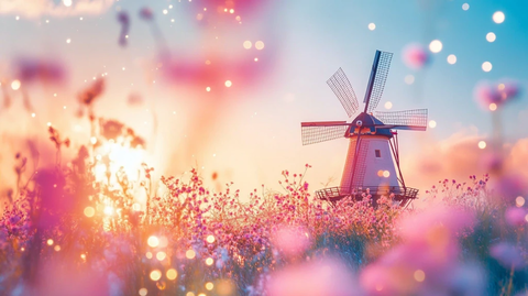 唯美梦幻花田场景