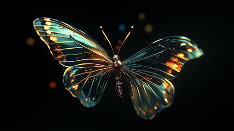 光蝶发光的蝴蝶