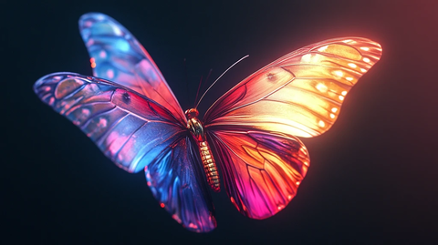 光蝶发光的蝴蝶