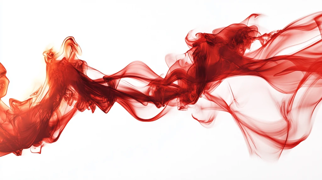 水墨烟雾红丝带