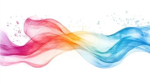 唯美线条彩色飘带素材