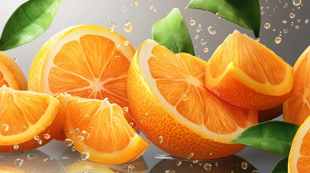 果冻橙包装插画