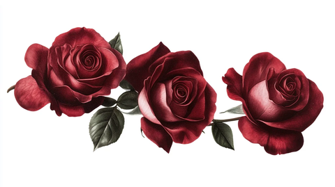 写实手绘玫瑰花素材