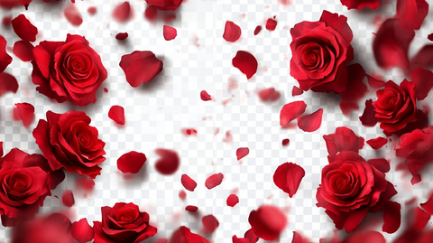 散落的花瓣浪漫红玫瑰