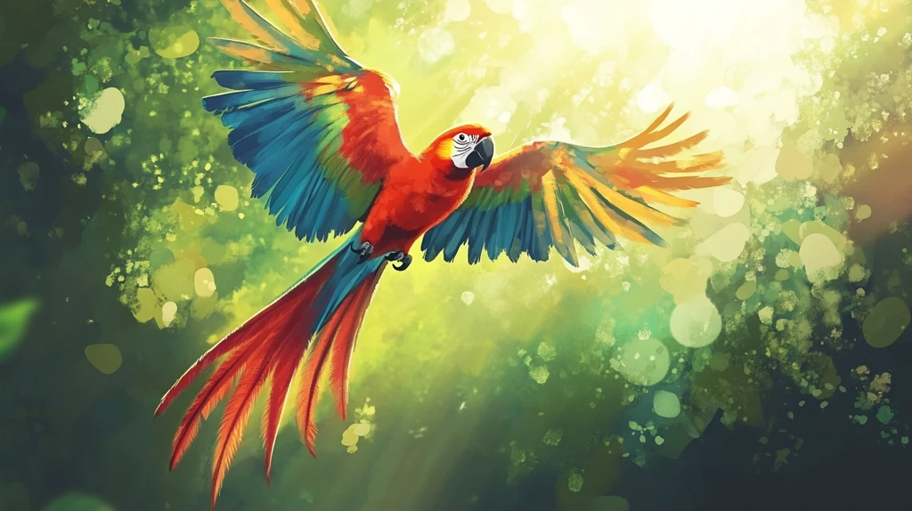 彩色鹦鹉插画