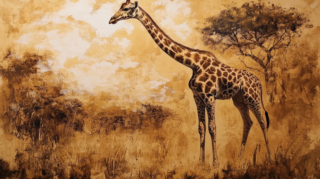 长颈鹿艺术画