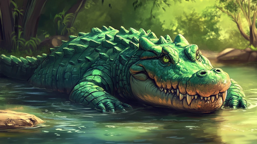鳄鱼河中潜伏