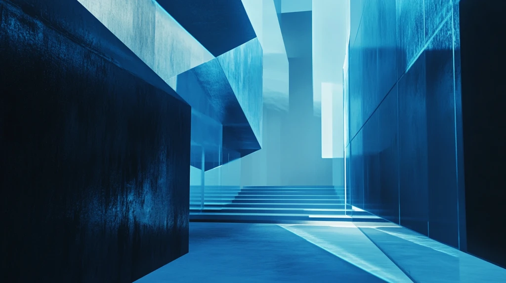 建筑设计蓝色的房间