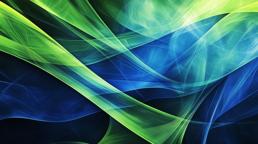 蓝色绿色动感曲线