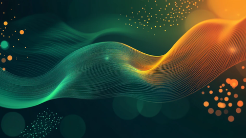 橙色绿色动感曲线