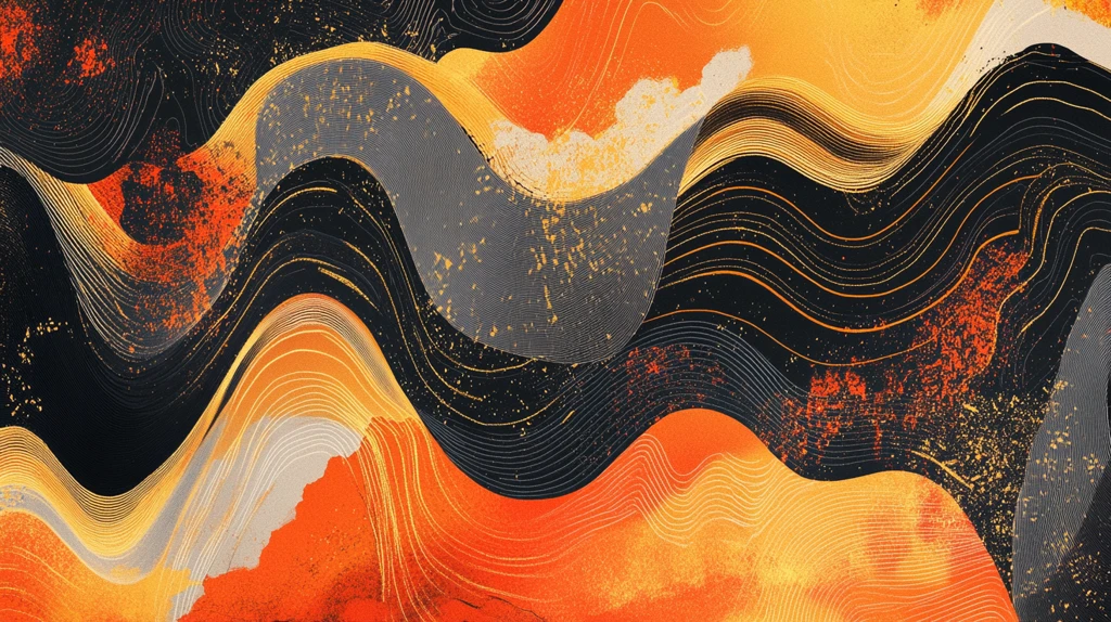 抽像山水线条背景