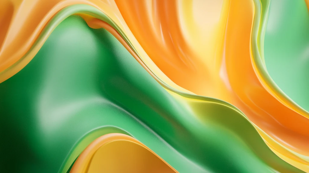 橙色绿色动感曲线