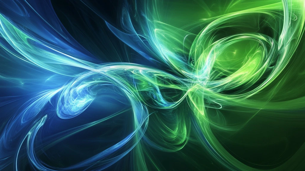 蓝色绿色动感曲线