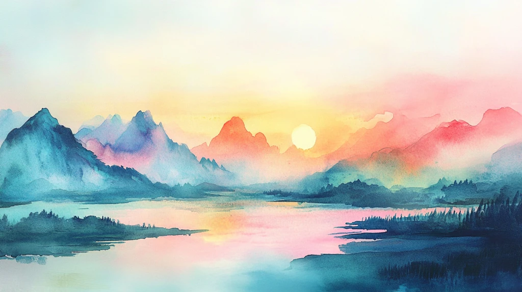 唯美意境彩墨山水