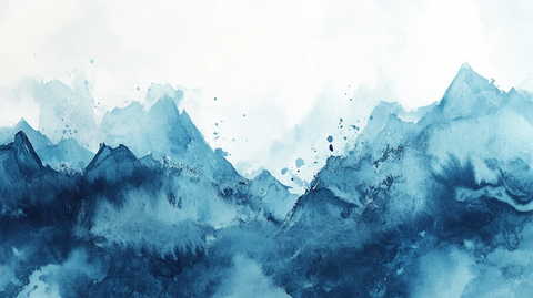 水墨山脉抽象画