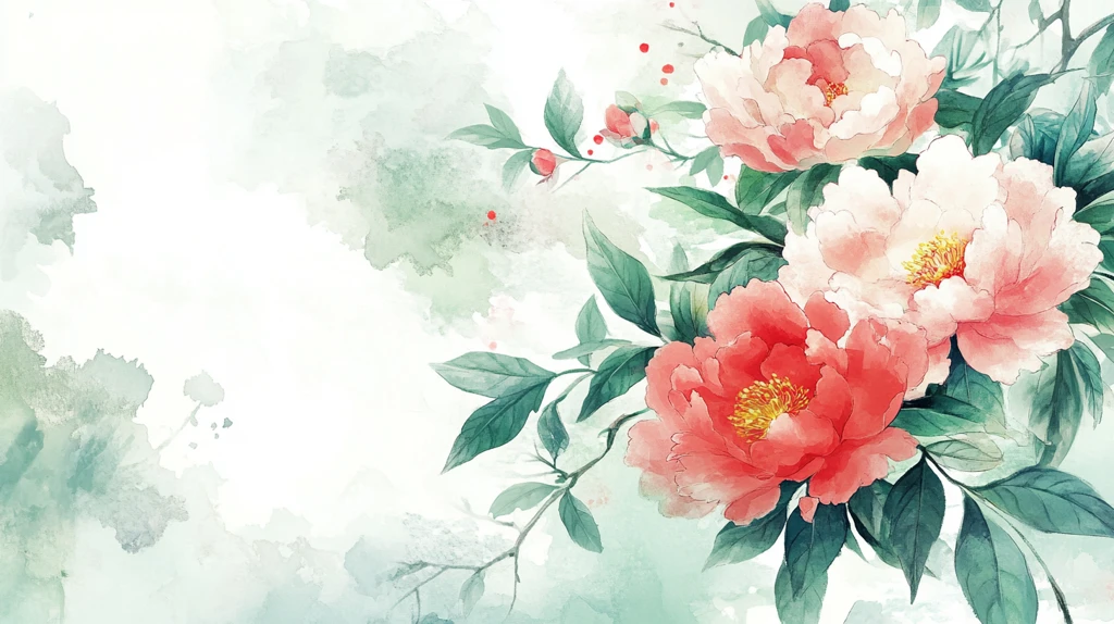 唯美风水彩牡丹