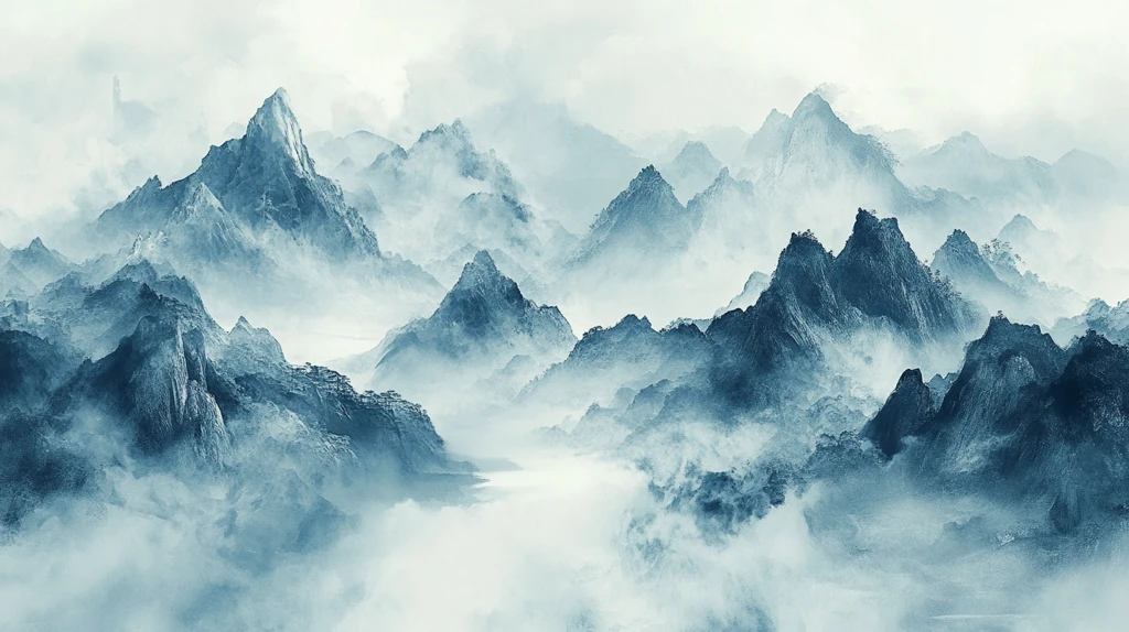 数码意境烟墨山水