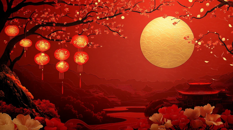 红灯笼春晚背景