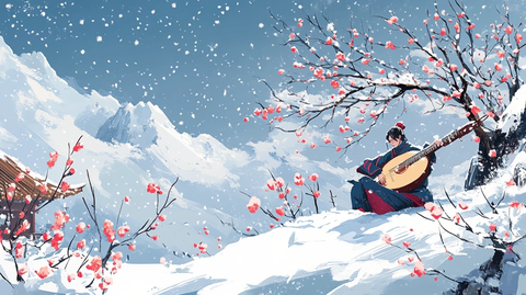 古风冬天插画