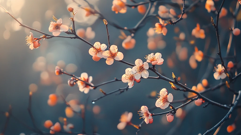 杏花暖色背景