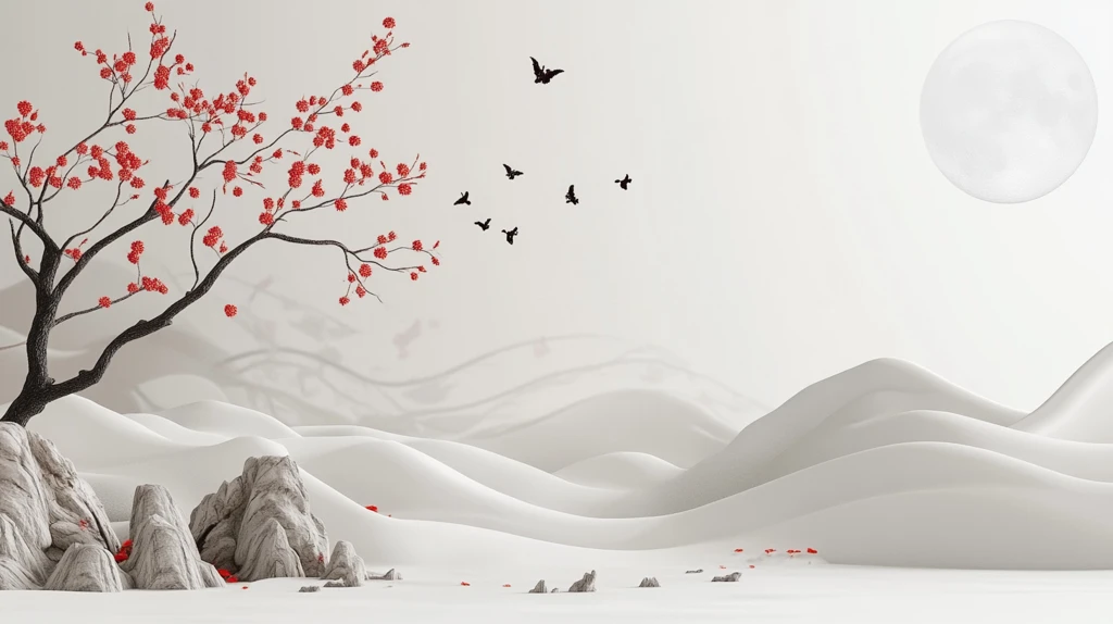 新中式红叶插画