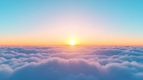 云海落日背景