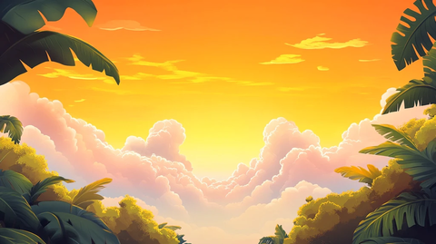 阳光晴朗风景插画