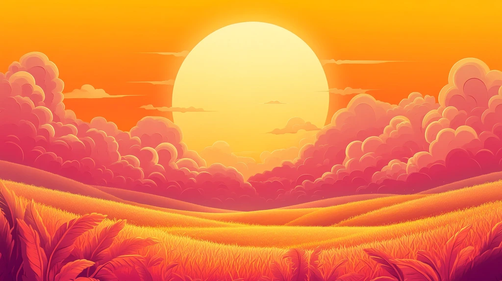 橙黄日落风背景