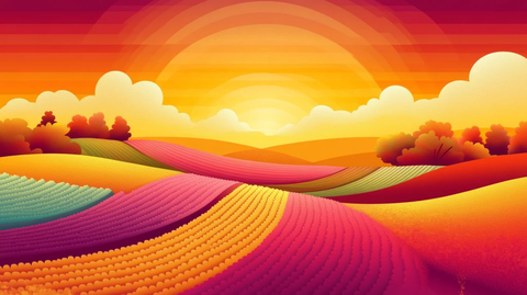 色彩农田自然风光