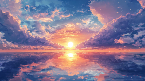 日本动漫风格晚霞