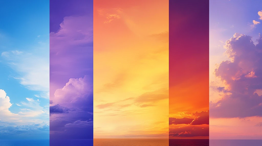 蓝棕紫黄红色渐变