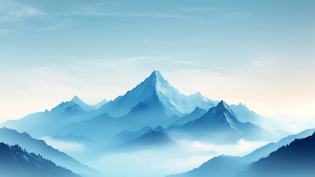 简约渐变山峰背景