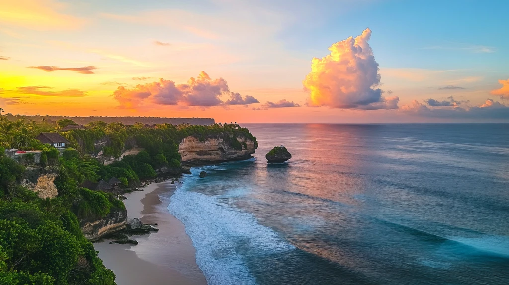 巴厘岛情人崖晚霞