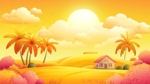 阳光风景插画