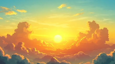 日出风景插画