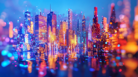 现代科技城市缤纷炫彩