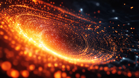 科技感十足的橙色光晕背景图片
