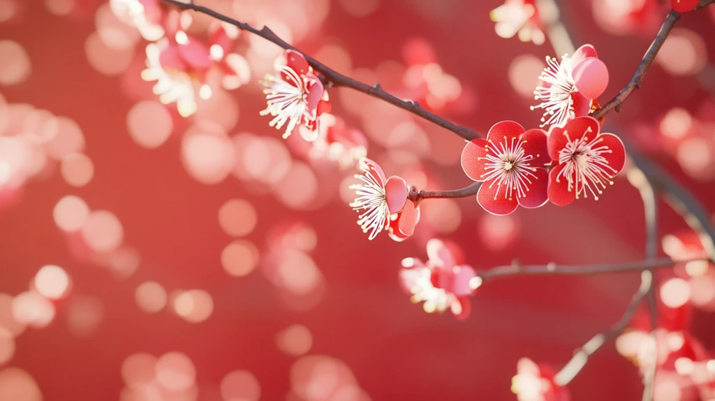 红底梅花