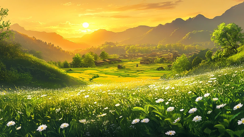 高清宽幅田园山水