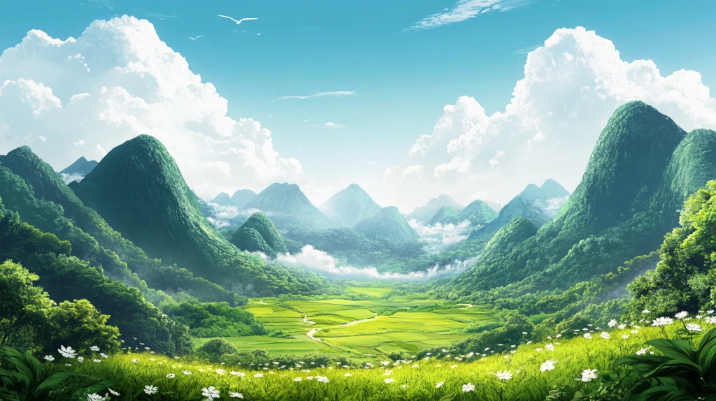 高清宽幅田园山水