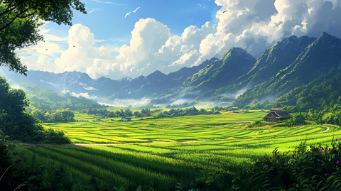 高清宽幅田园山水