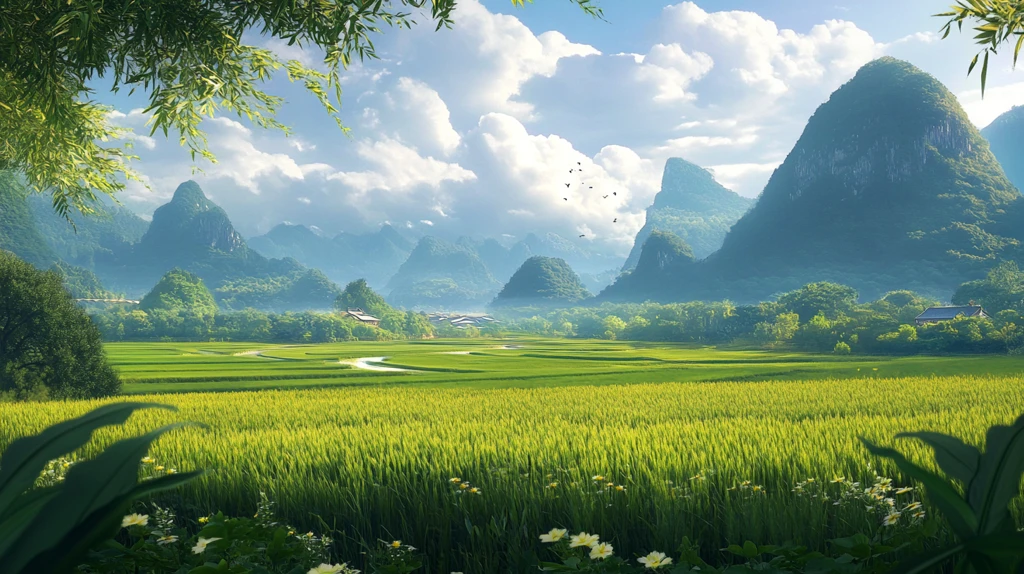 高清宽幅田园山水