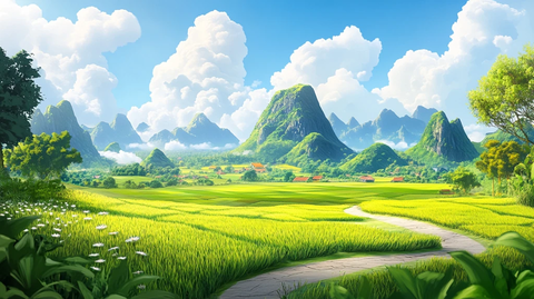 高清宽幅田园山水