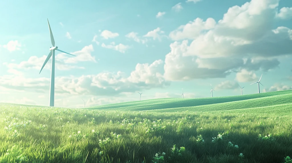 蓝天白云风车草地