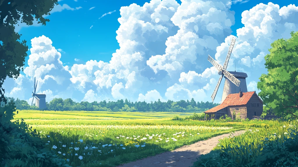 郊外的美景凉爽的风