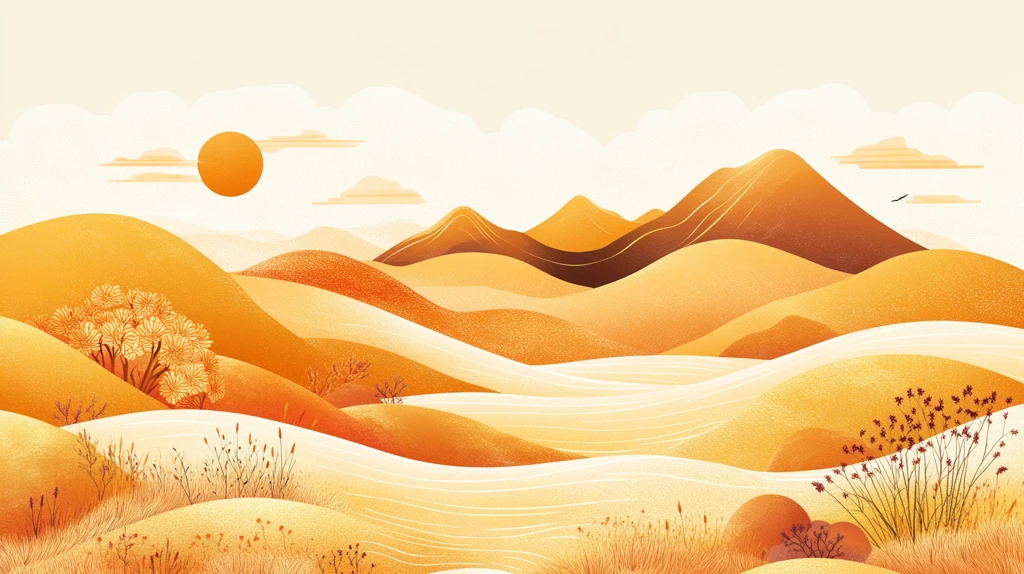 高端山水线包装插画